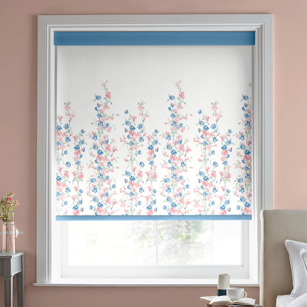 Laura Ashley Charlotte Made to Measure Blackout Roller Blind Pink