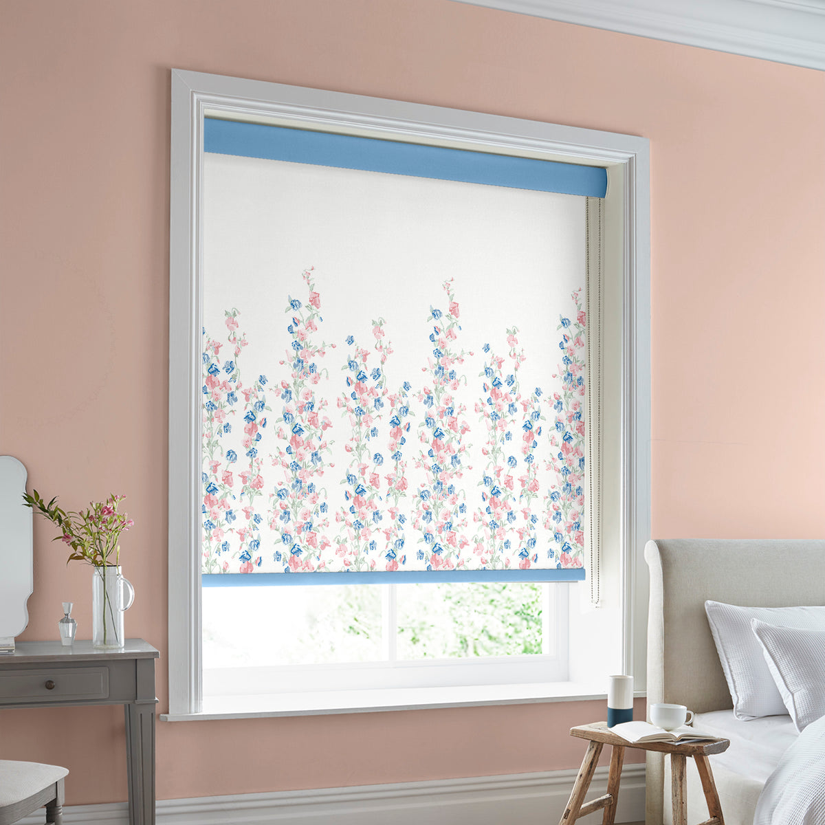 Laura Ashley Charlotte Translucent Made to Measure Roller Blind Pink