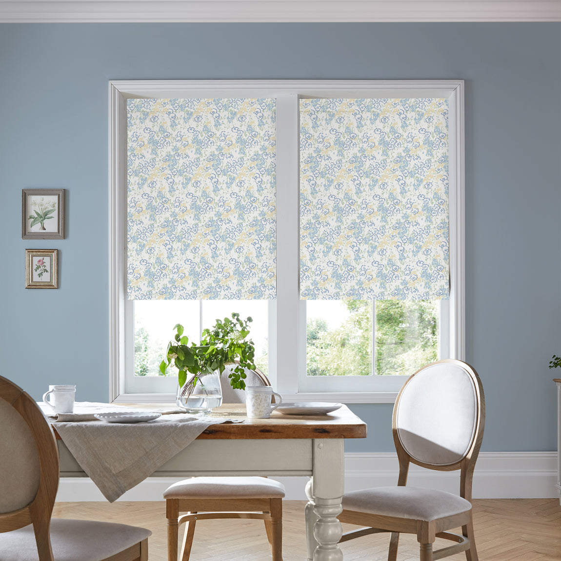 Laura Ashley Conwy Made to Measure Blackout Roller Blind Blue Sky
