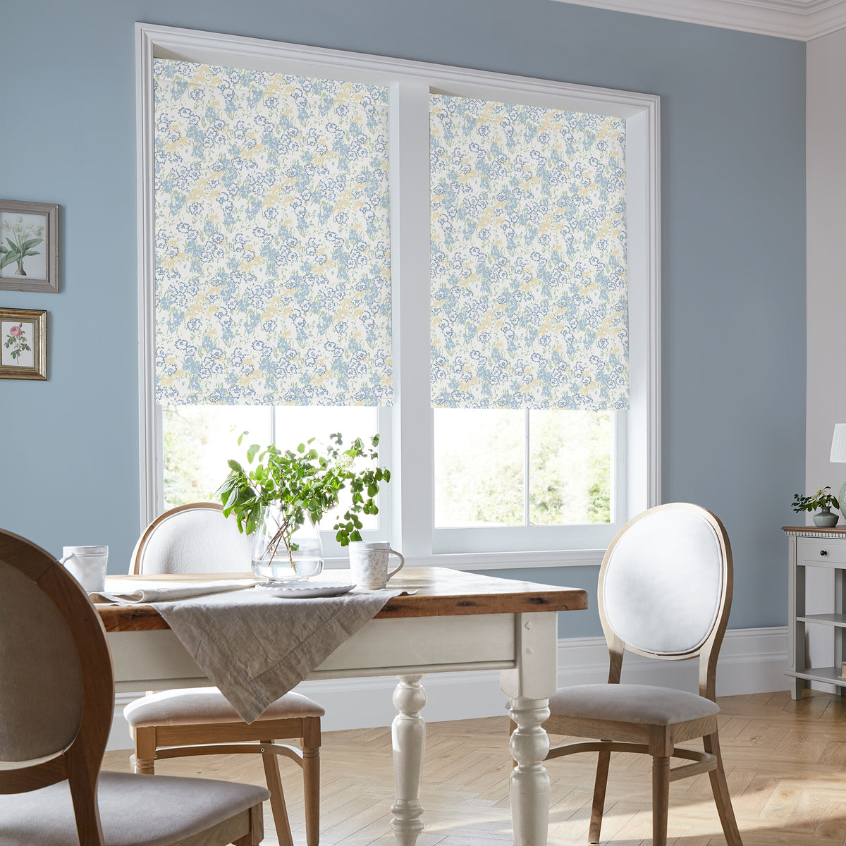 Laura Ashley Conwy Made to Measure Blackout Roller Blind Blue Sky