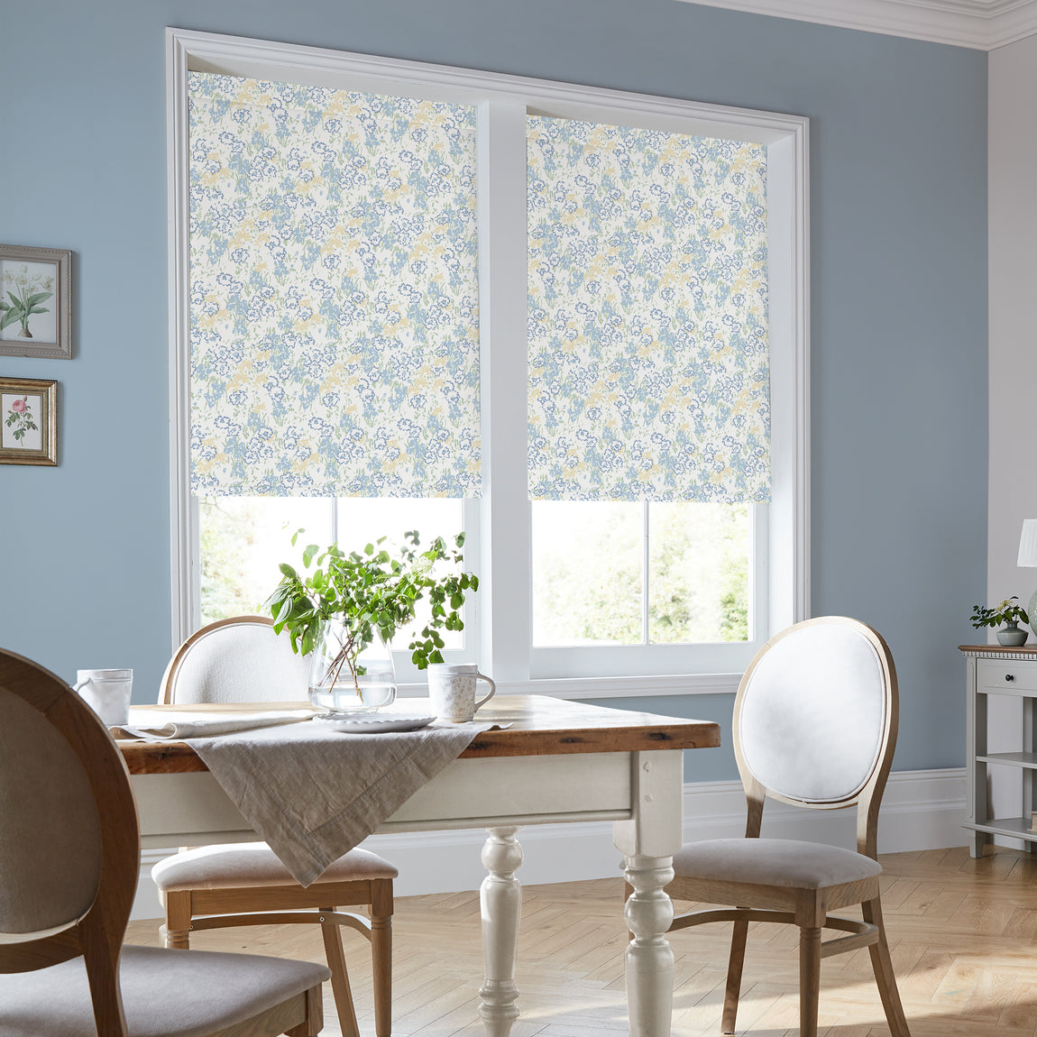 Laura Ashley Conwy Made to Measure Blackout Roller Blind Blue Sky