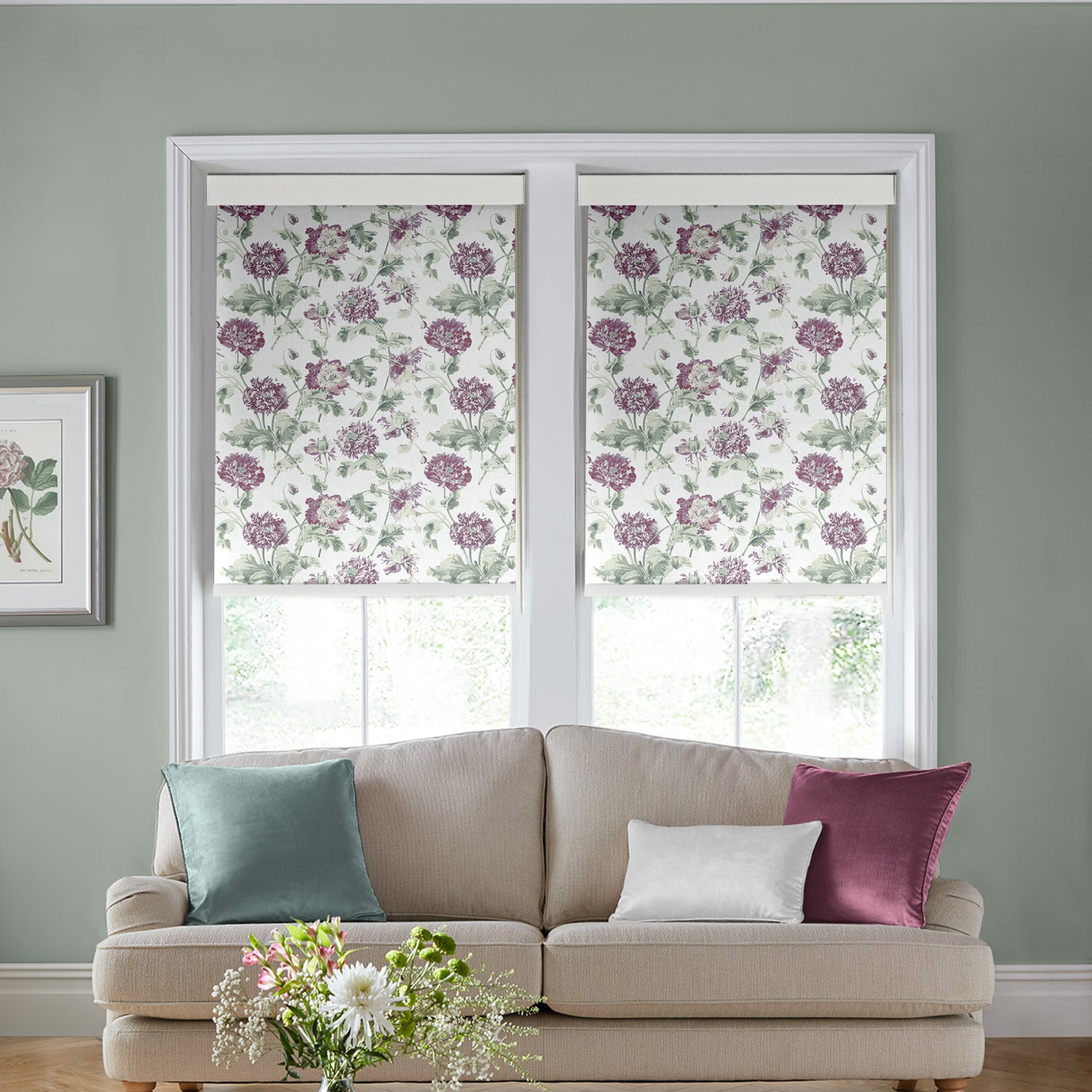 Laura Ashley Hepworth Translucent Made to Measure Roller Blind Grape