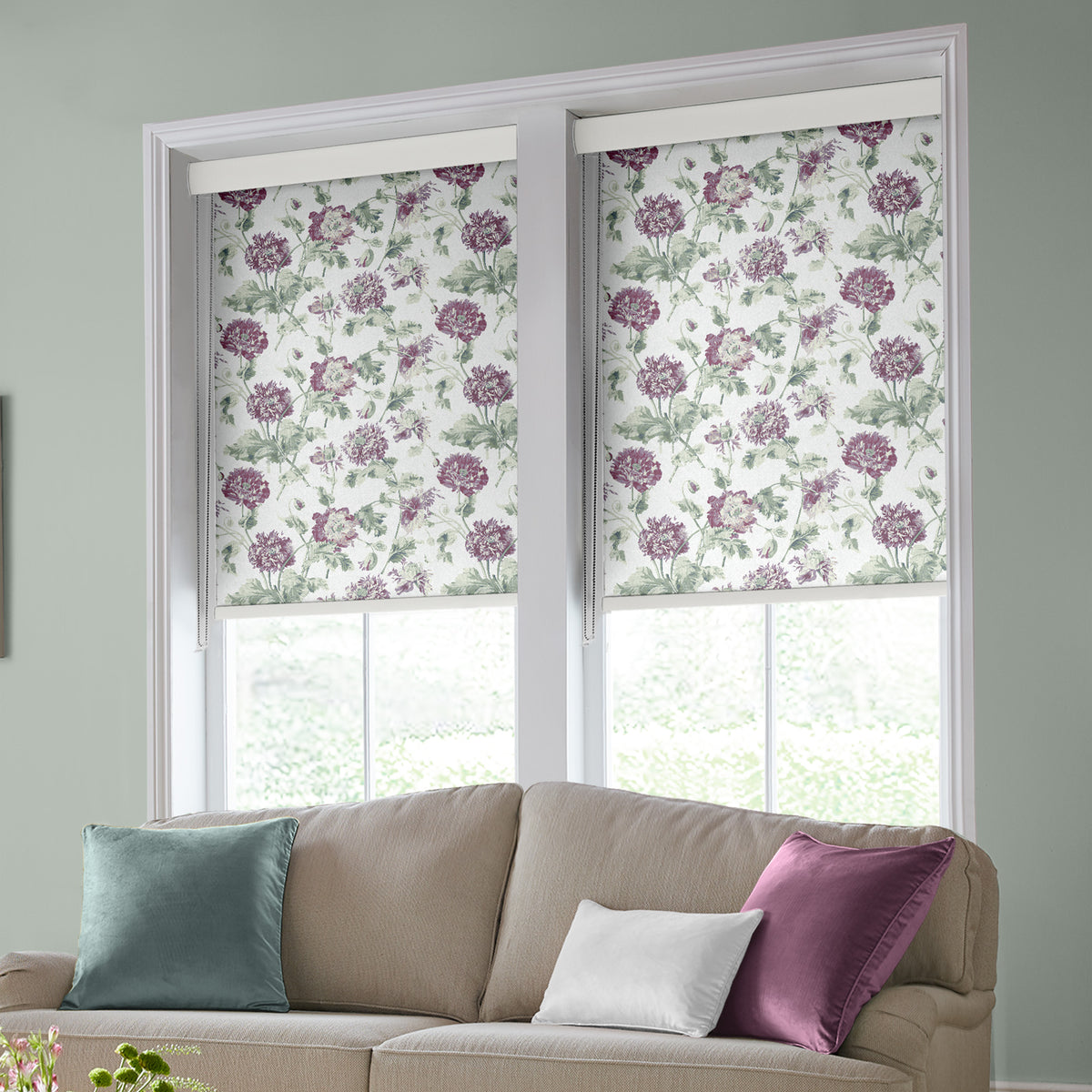 Laura Ashley Hepworth Made to Measure Blackout Roller Blind Grape