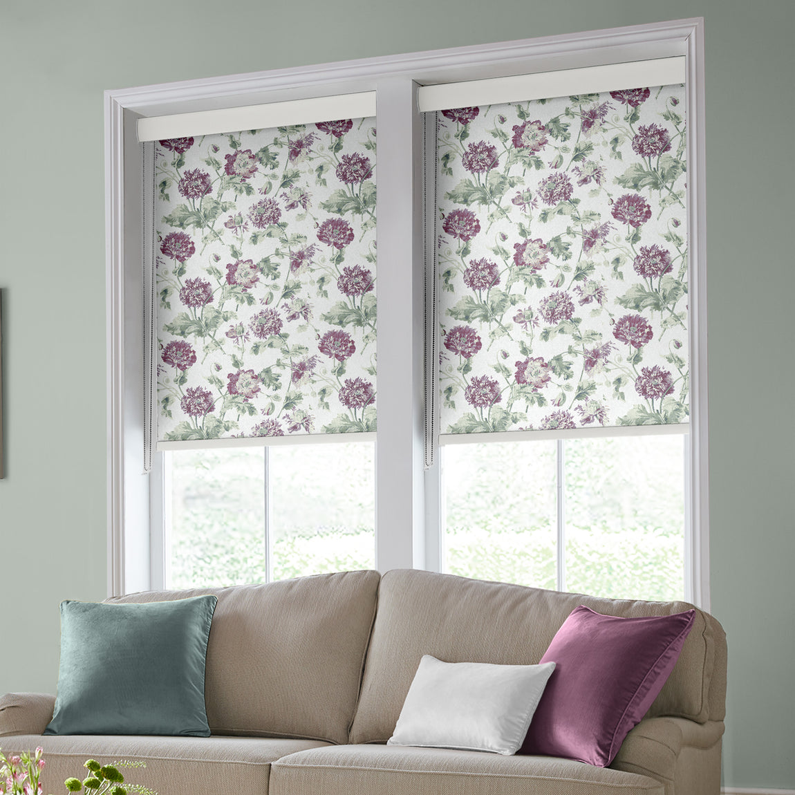 Laura Ashley Hepworth Made to Measure Blackout Roller Blind Grape