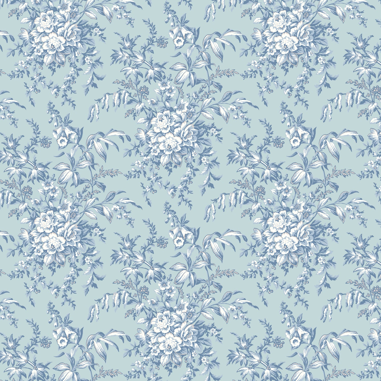 Laura Ashley Picardie Made to Measure Blackout Roller Blind Blue Sky