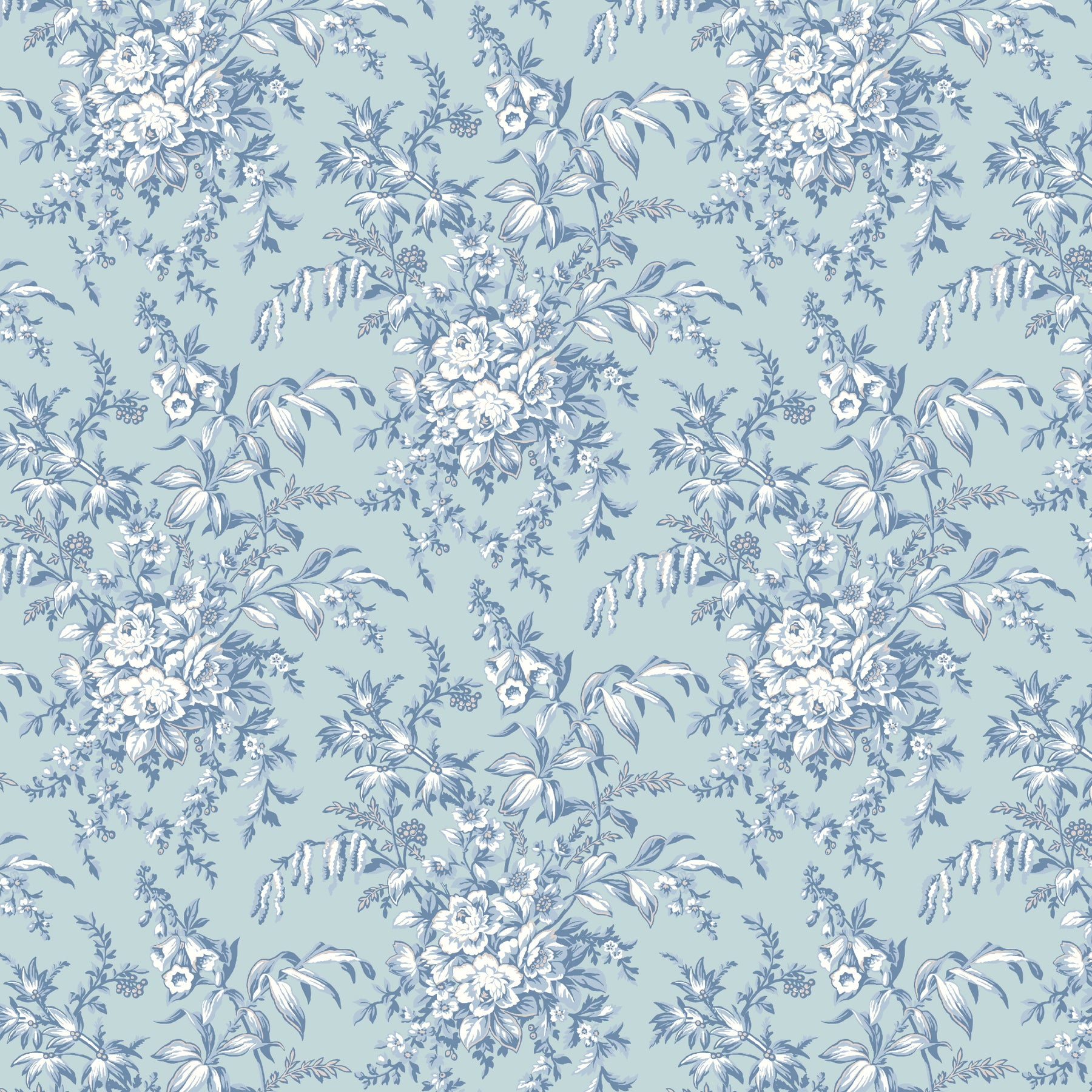 Laura Ashley Picardie Made to Measure Blackout Roller Blind Blue Sky