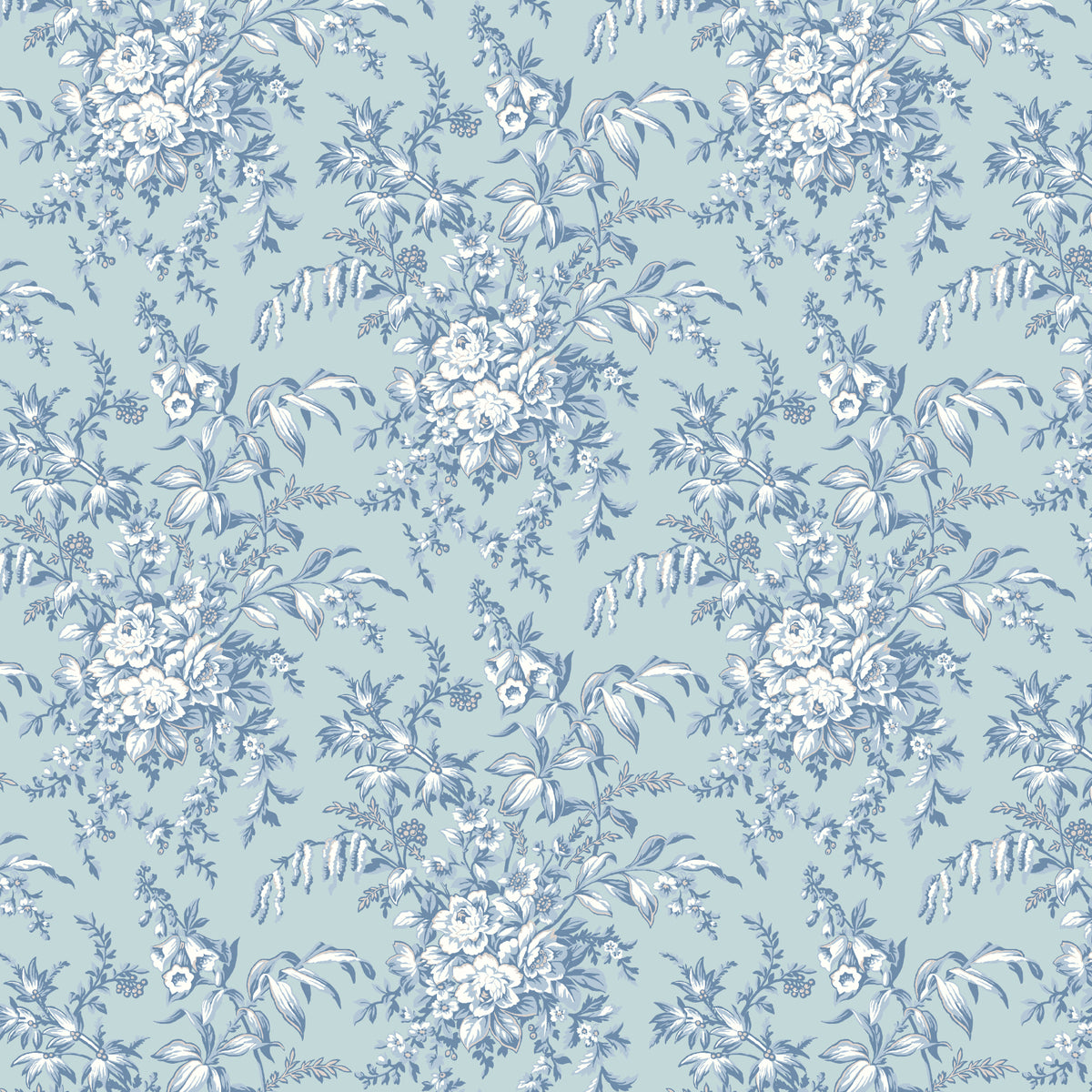 Laura Ashley Picardie Made to Measure Curtain Blue Sky