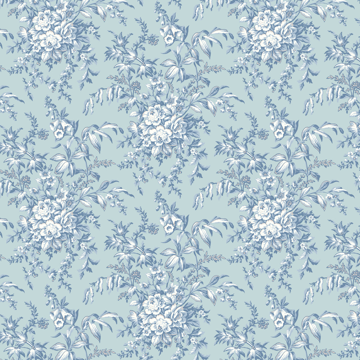 Laura Ashley Picardie Made to Measure Curtain Blue Sky