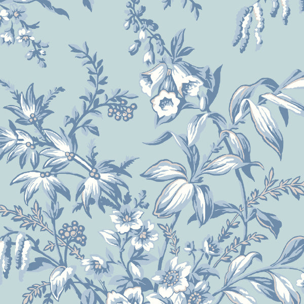 Laura Ashley Picardie Made to Measure Curtain Blue Sky