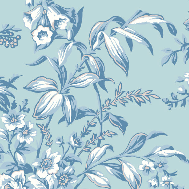 Laura Ashley Picardie Made to Measure Roman Blind Blue Sky