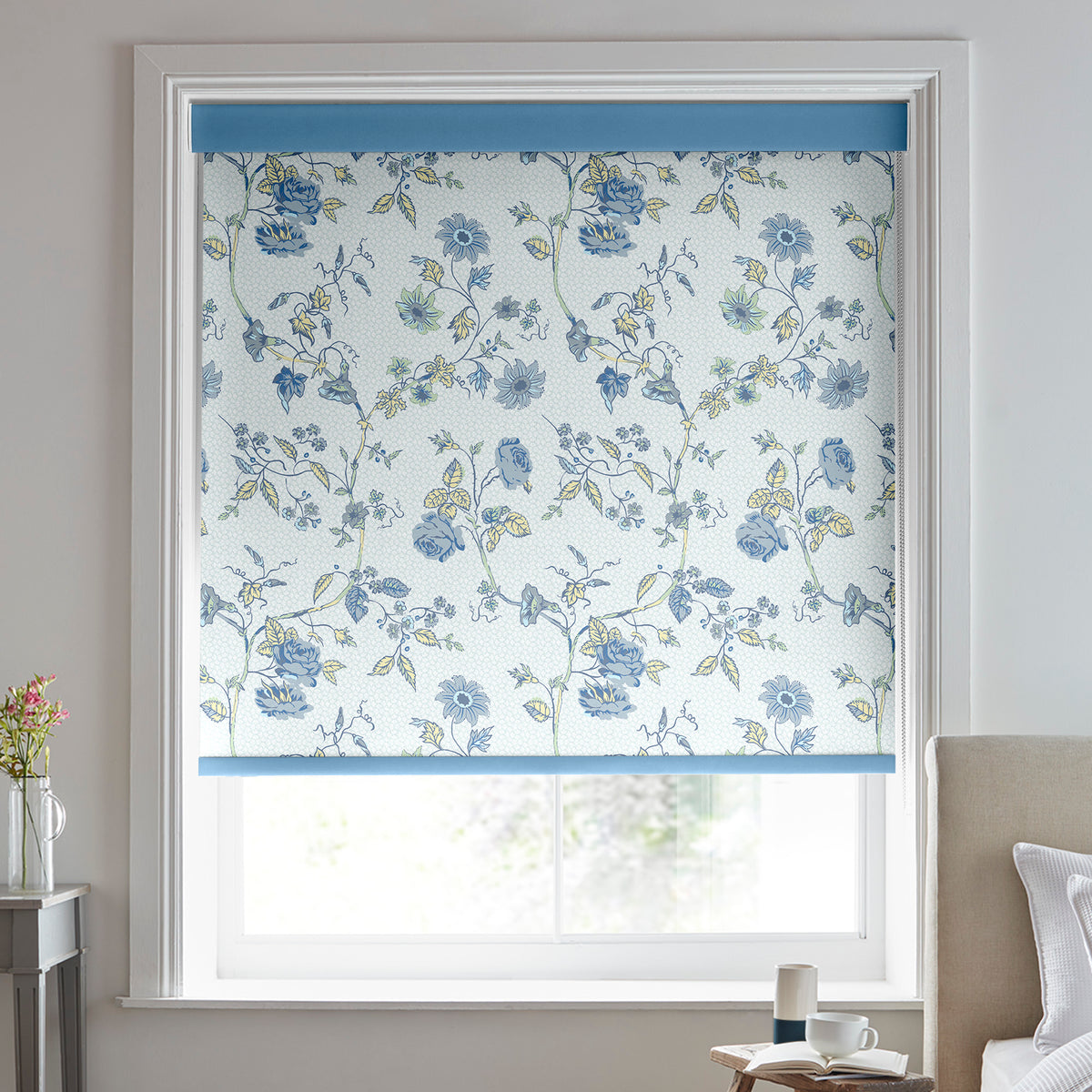 Laura Ashley Rambling Rector Made to Measure Blackout Roller Blind Blue Sky