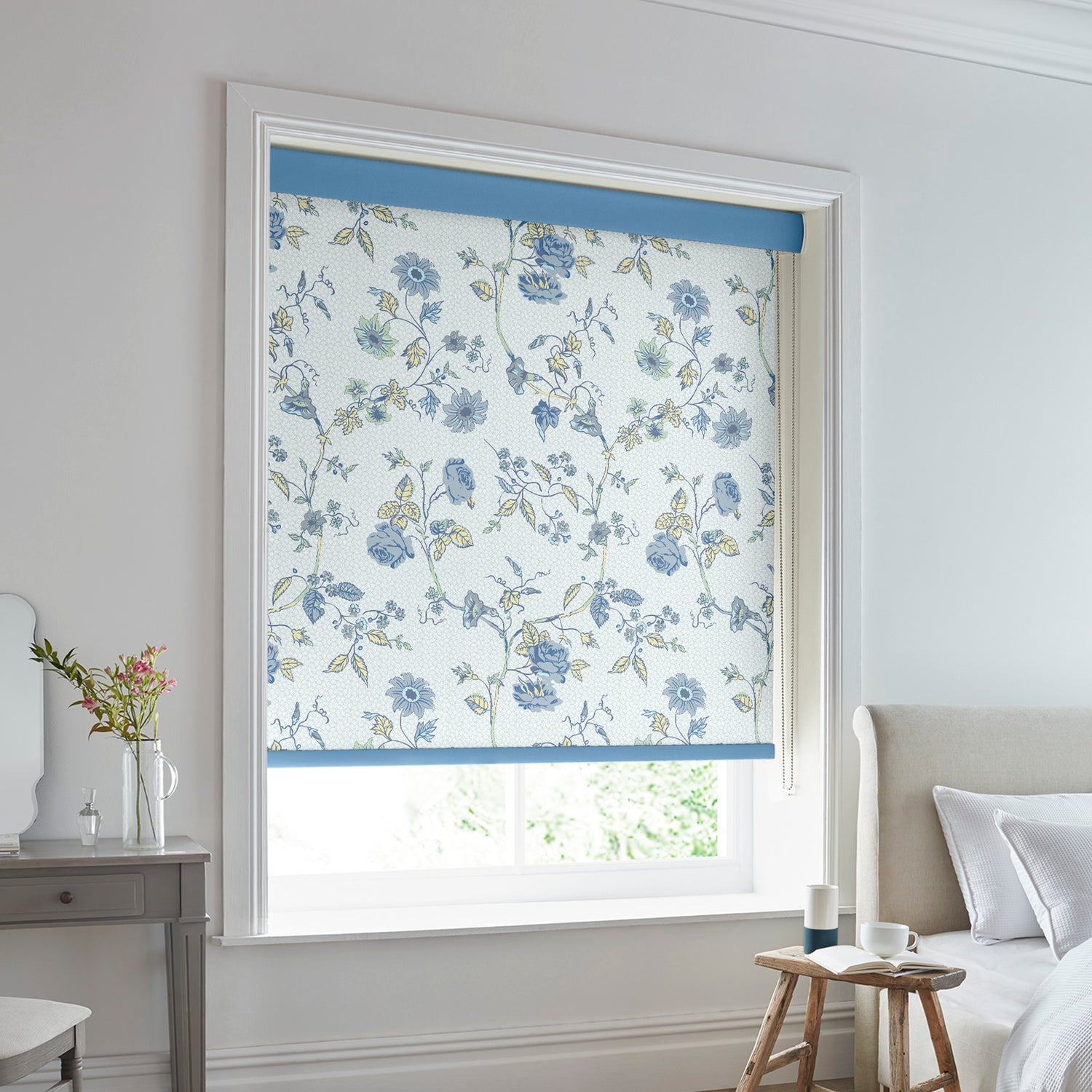 Laura Ashley Rambling Rector Made to Measure Blackout Roller Blind Blue Sky