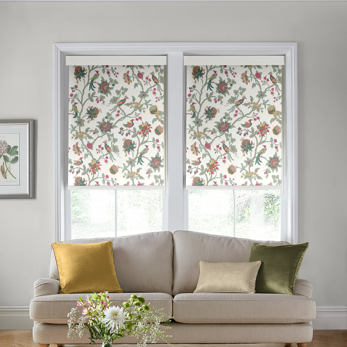 Laura Ashley Emperor Translucent Made to Measure Roller Blind Peony