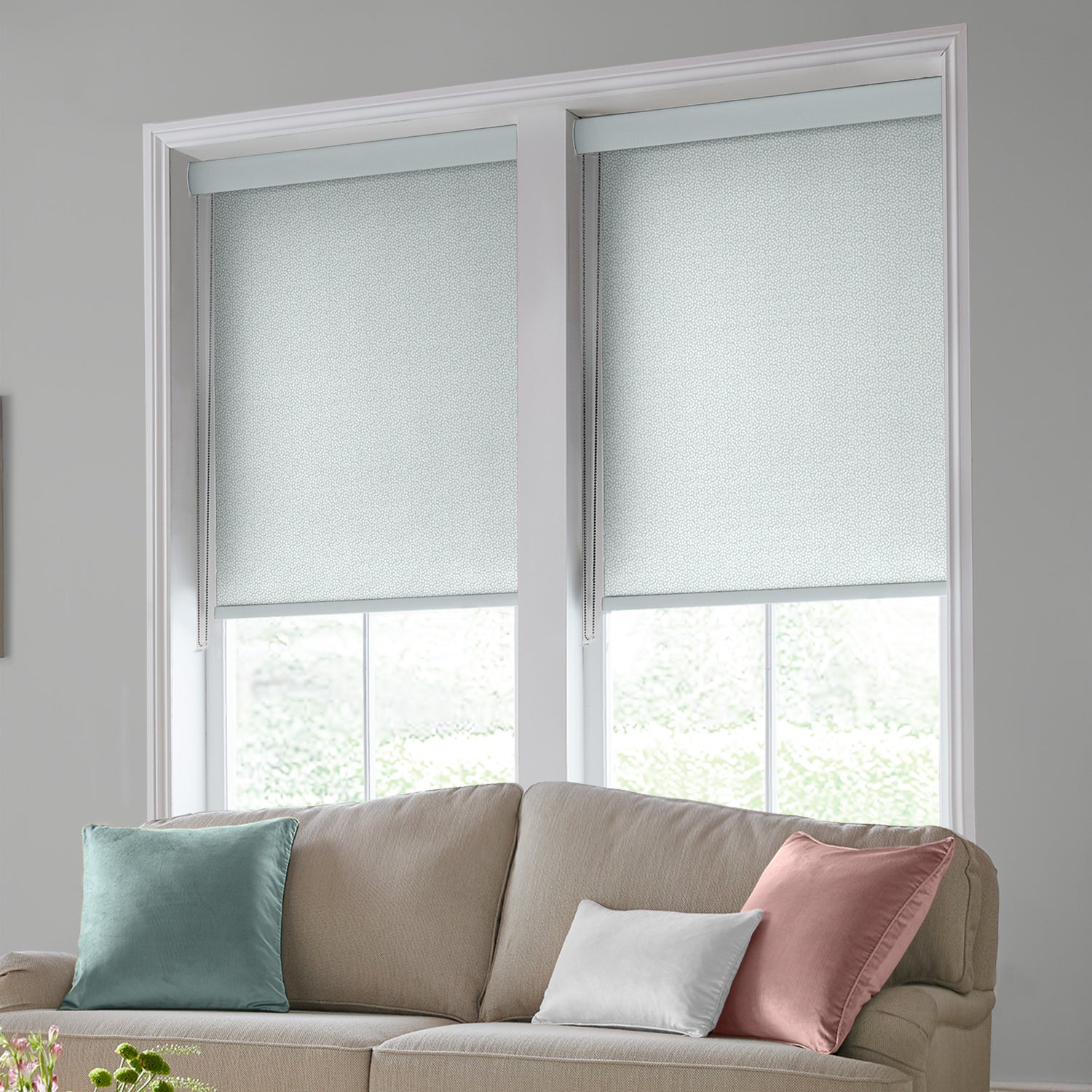 Laura Ashley Sycamore Translucent Made to Measure Roller Blind Pale Seaspray