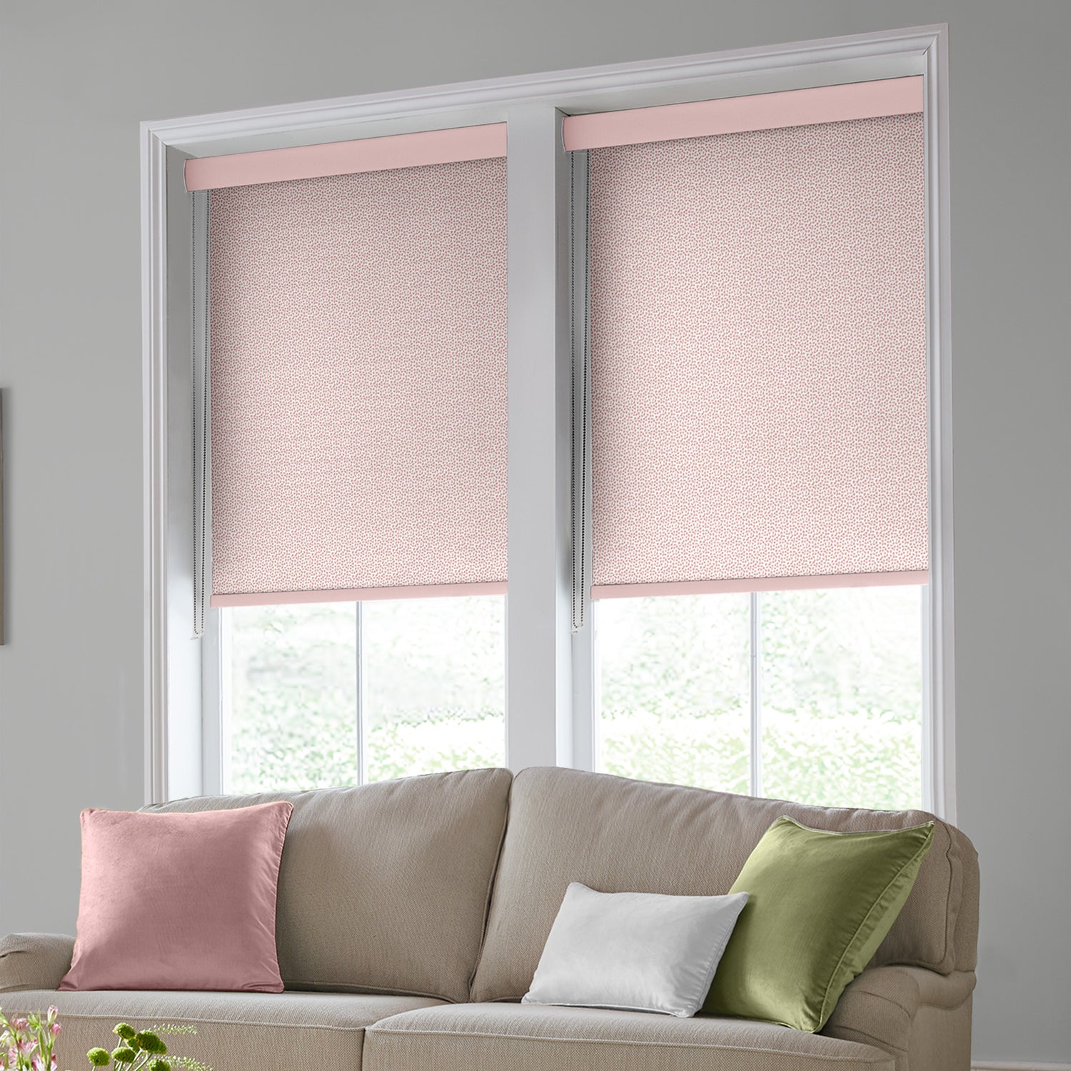 Laura Ashley Sycamore Translucent Made to Measure Roller Blind Off White Blush
