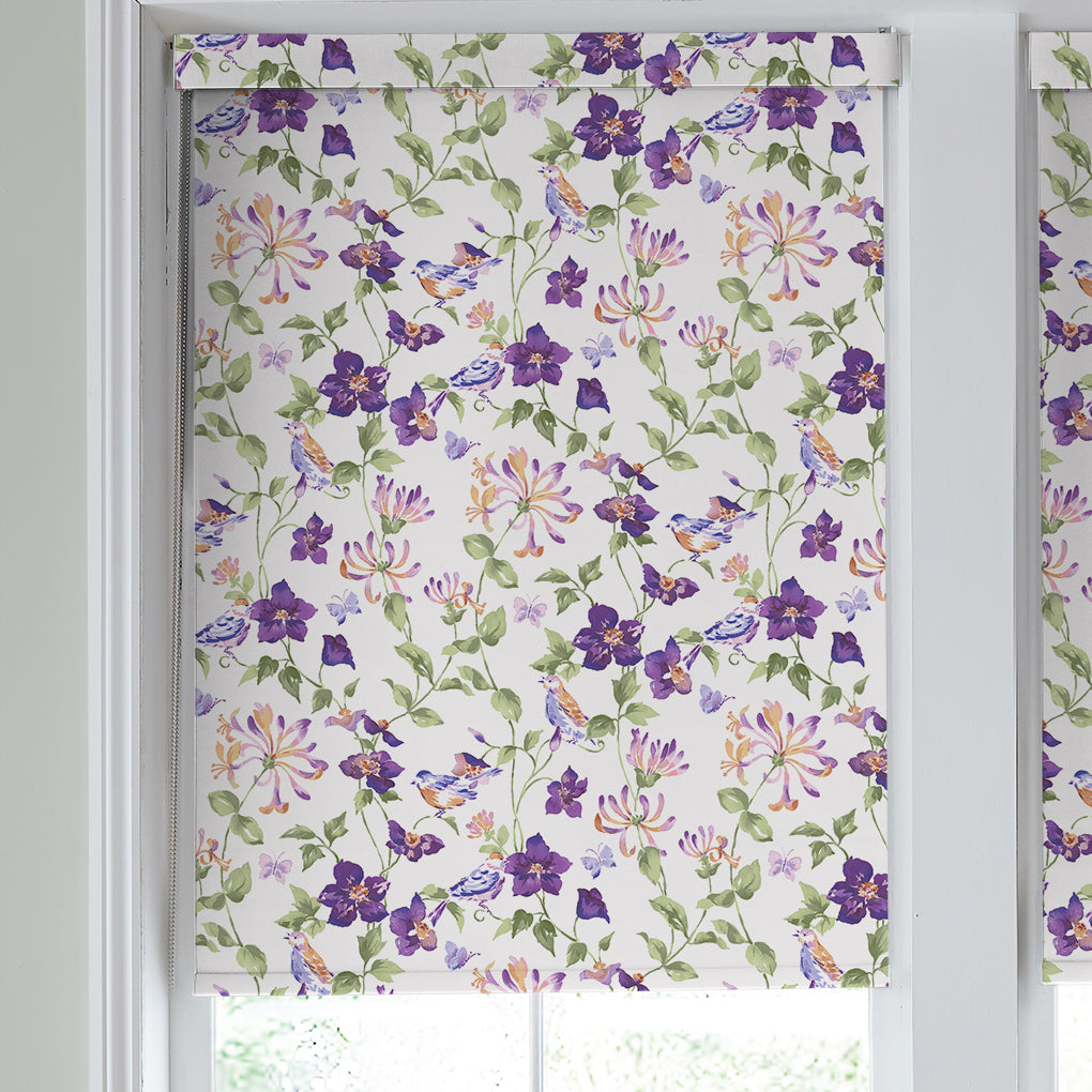 Laura Ashley Elmswell Blackout Made To Measure Roller Blind Violet