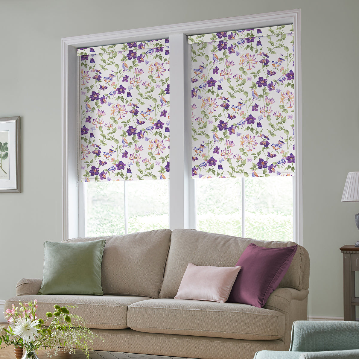 Laura Ashley Elmswell Made to Measure Blackout Roller Blind Violet