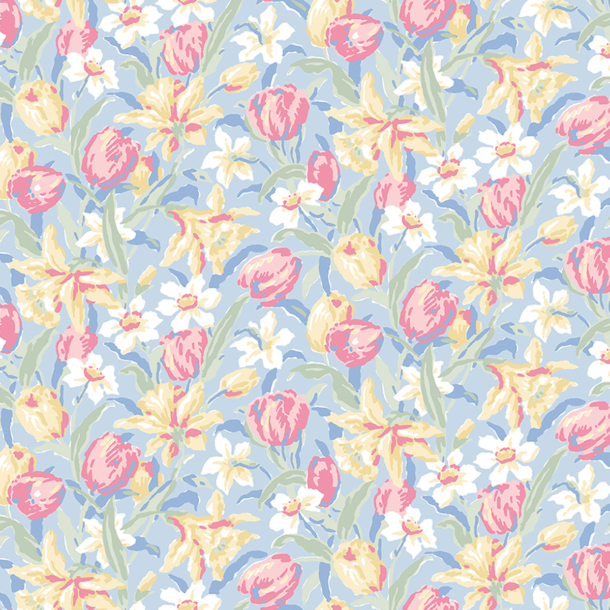 Laura Ashley Tulips Translucent Made to Measure Roller Blind China Blue