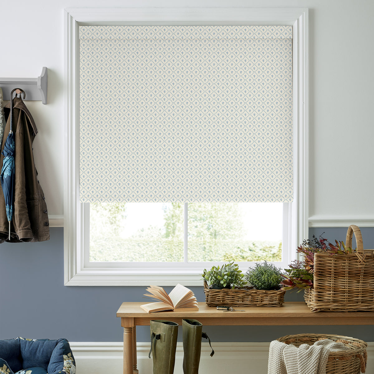 Laura Ashley Kate Made to Measure Blackout Roller Blind Pale Seaspray Blue