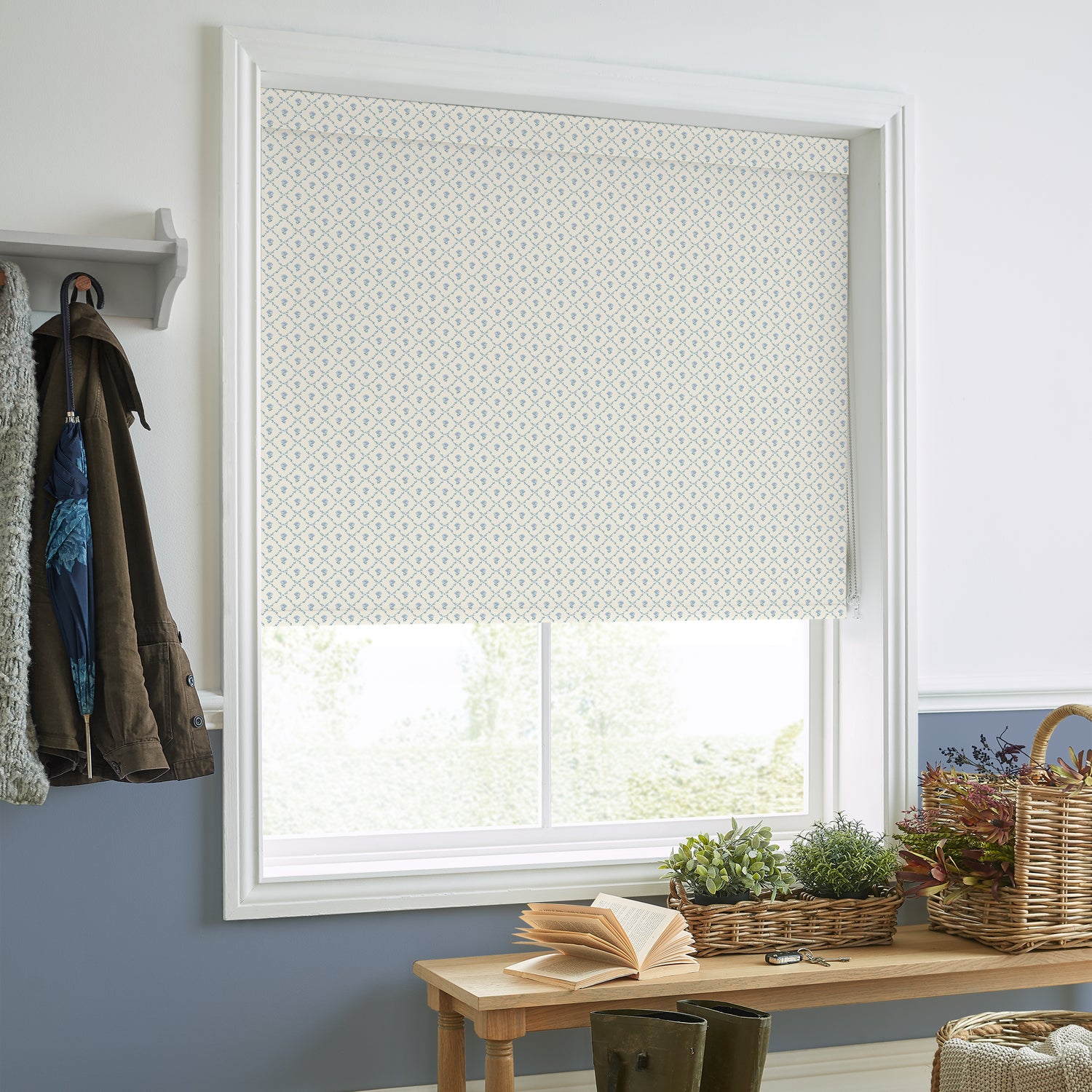 Laura Ashley Kate Made to Measure Blackout Roller Blind Pale Seaspray Blue