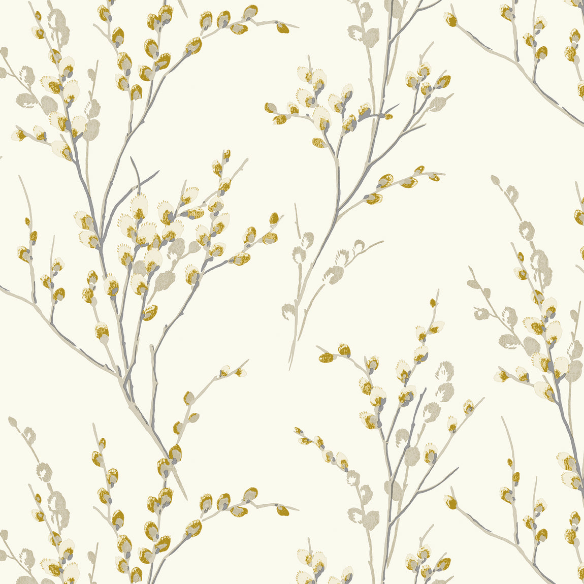 Laura Ashley Pussy Willow Made to Measure Curtain Ochre Yellow