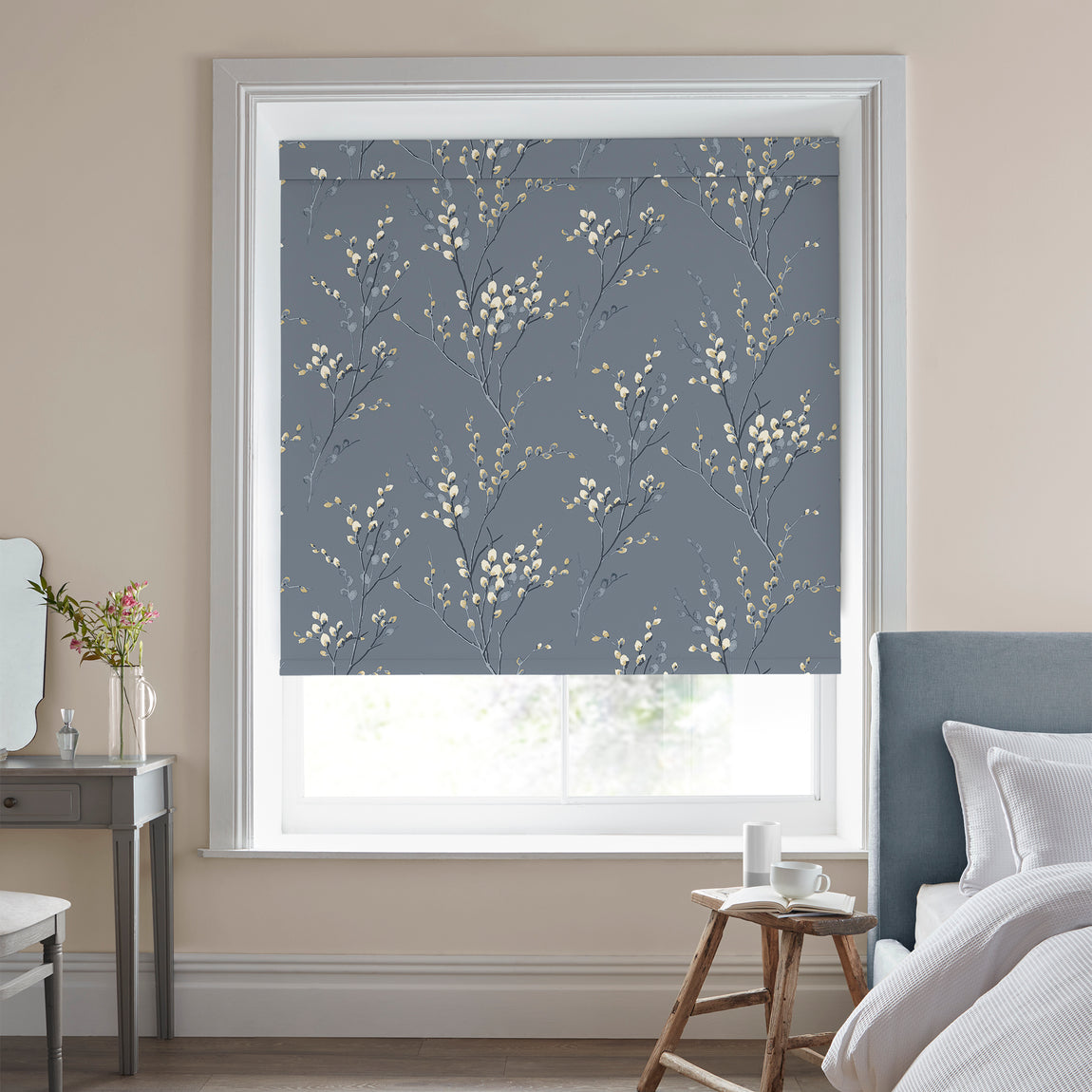 Laura Ashley Pussy Willow Translucent Made to Measure Roller Blind Dark Seaspray