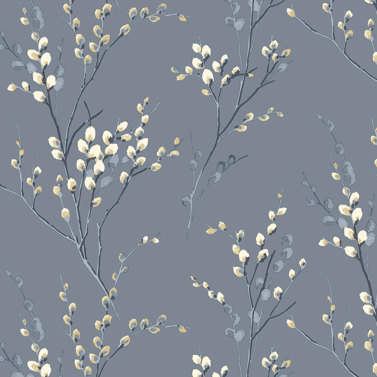 Laura Ashley Pussy Willow Made to Measure Curtain Dark Seaspray