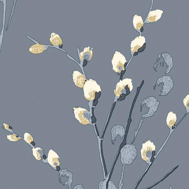 Laura Ashley Pussy Willow Made to Measure Curtain Dark Seaspray