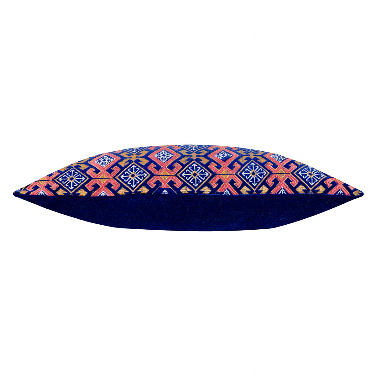 Paoletti Seventy Three Laurel Embroidered Velvet 30cm x 60cm Filled Boudoir Rose Blue