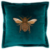 Voyage Maison Layla Embroidered Velvet Feather Filled Cushion 50cm x 50cm Teal