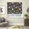 Linda Barker Bonsai Garden Velvet Print Made to Measure Roman Blind Blue