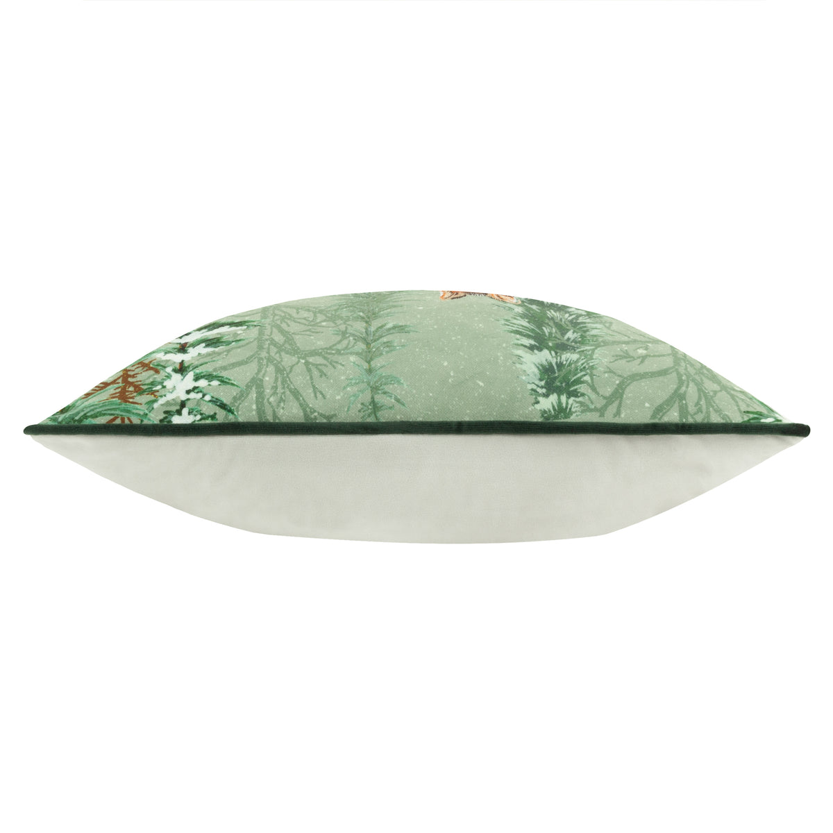 Lodge Wood Fox Embroidered 30cm x 50cm Filled Boudoir Oak Green
