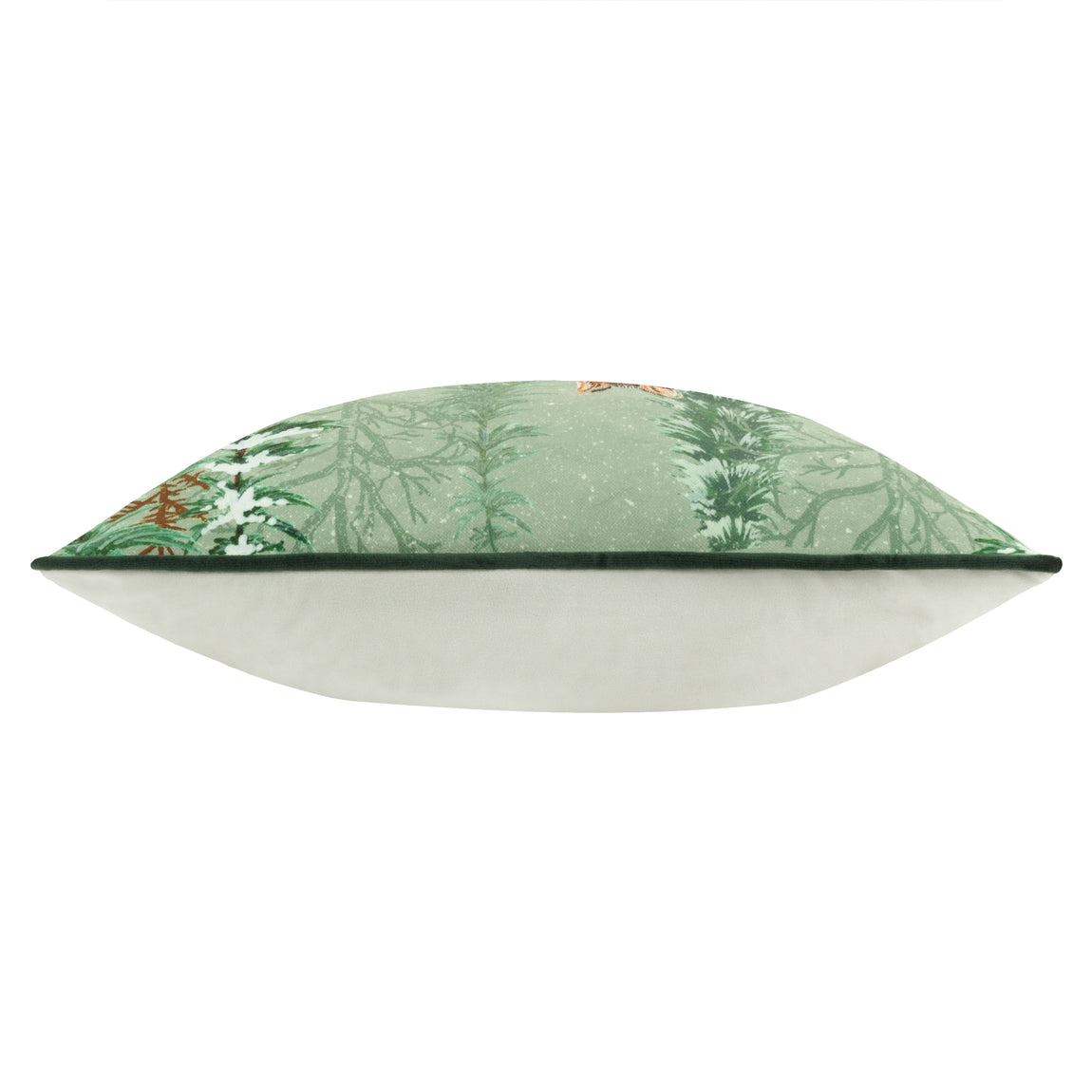 Lodge Wood Fox Embroidered 30cm x 50cm Filled Boudoir Oak Green