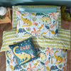 Little Dinos Scandi Reversible Bedding Set Blue Green