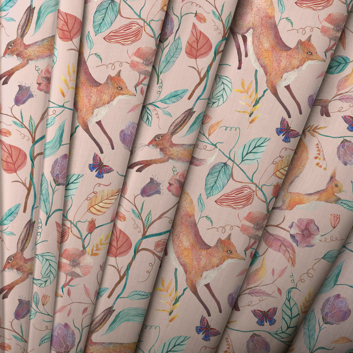 Voyage Maison Leaping Into The Fauna Fabric Blush