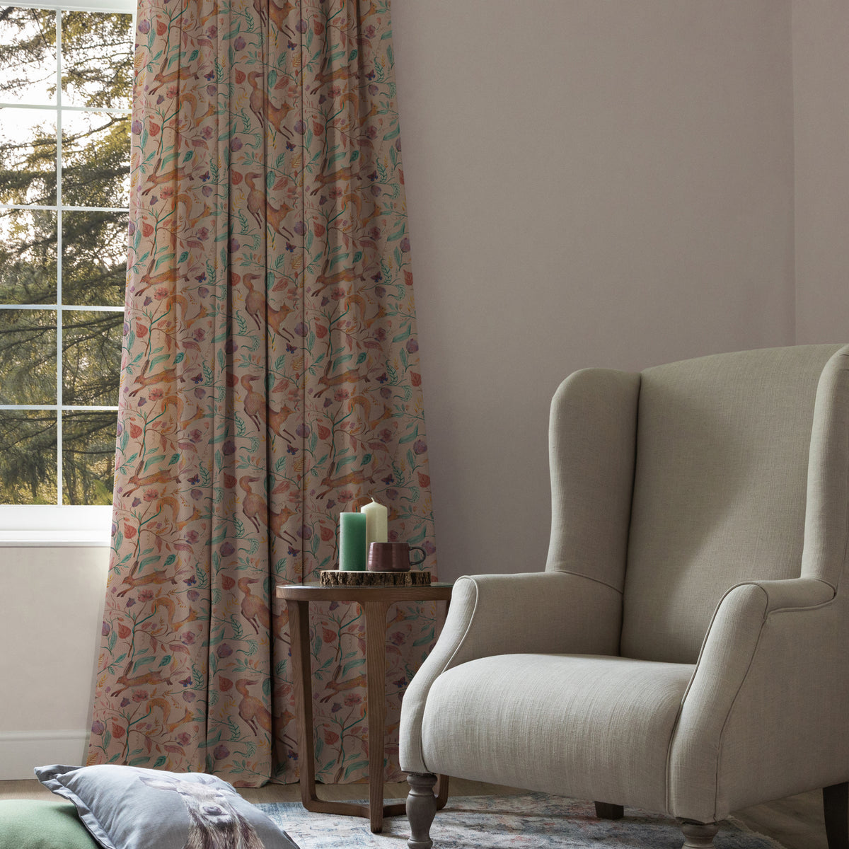 Voyage Maison Leaping Into The Fauna Fabric Blush