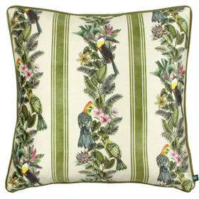 Leilani Lei Olive Chenille Piped Filled Cushion 43cm x 43cm Olive