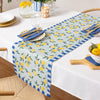 Lemons Indoor Outdoor Large Table 230cm x 35cm Runner Blue
