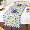 Lemons Indoor Outdoor Large Table 230cm x 35cm Runner Blue