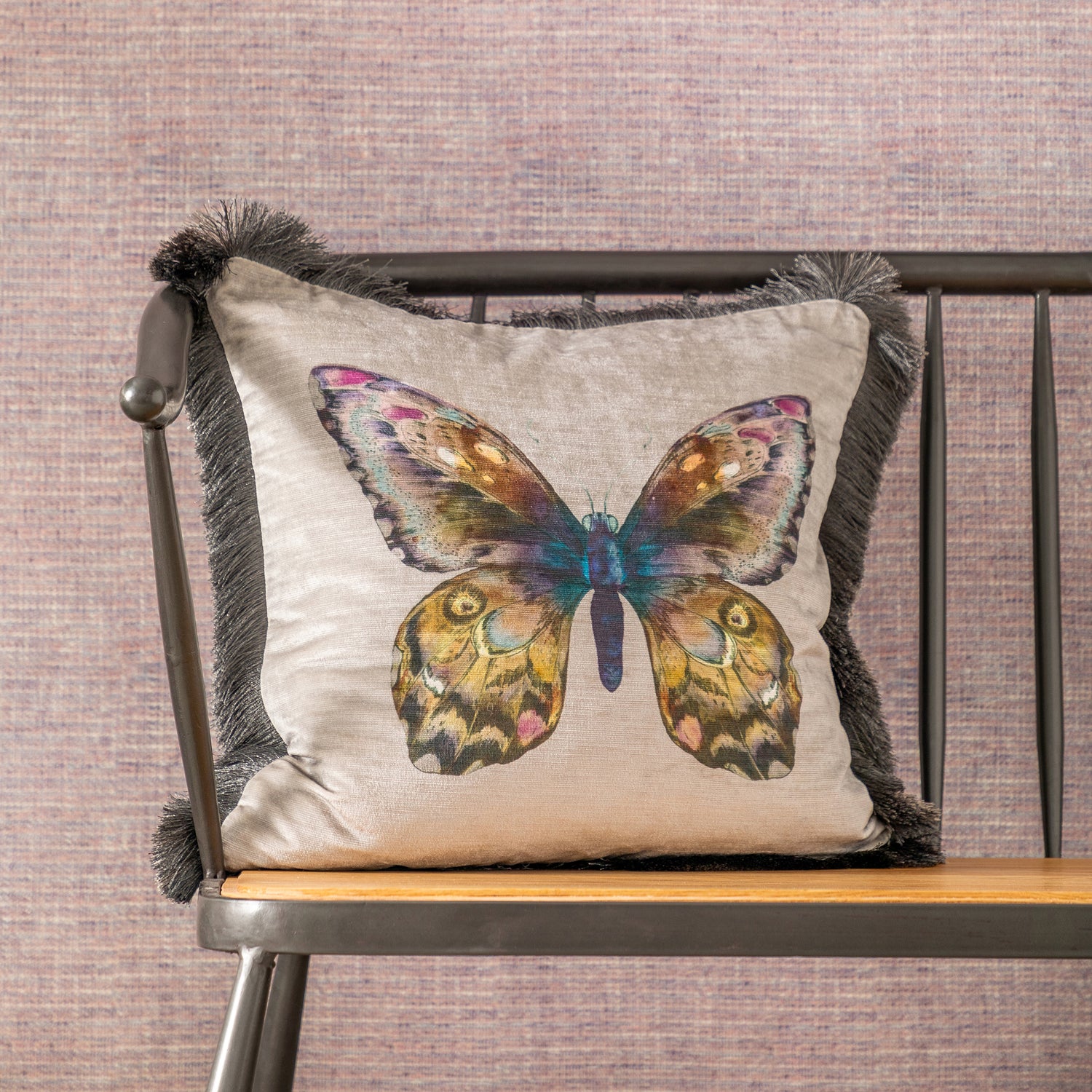 Voyage Maison Lenore Feather Filled Cushion 50cm x 50cm Silver