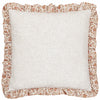 Paoletti Seventy Three Linen Filigree Printed Ruffle 50cm x 50cm Filled Cushion Linen Ochre