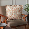 Paoletti Seventy Three Linen Filigree Printed Ruffle 50cm x 50cm Filled Cushion Linen Ochre