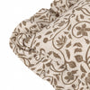 Paoletti Seventy Three Linen Filigree Printed Ruffle 50cm x 50cm Filled Cushion Linen Olive