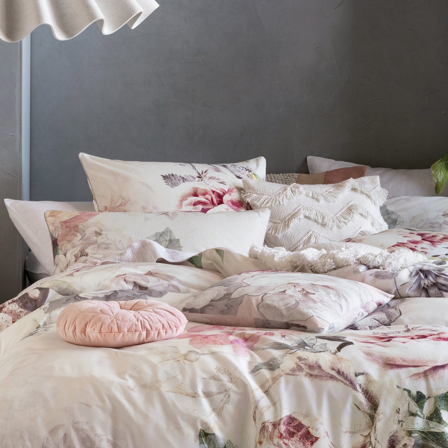 Linen House Sansa Floral Housewife Pair of Pillowcases White