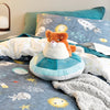 Linen House Kids Space Cat Kids Plush Filled Cushion Teal