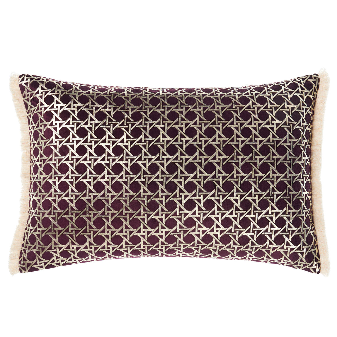 Linen House Taira Fringed 40cm x 60cm Filled Boudoir Merlot