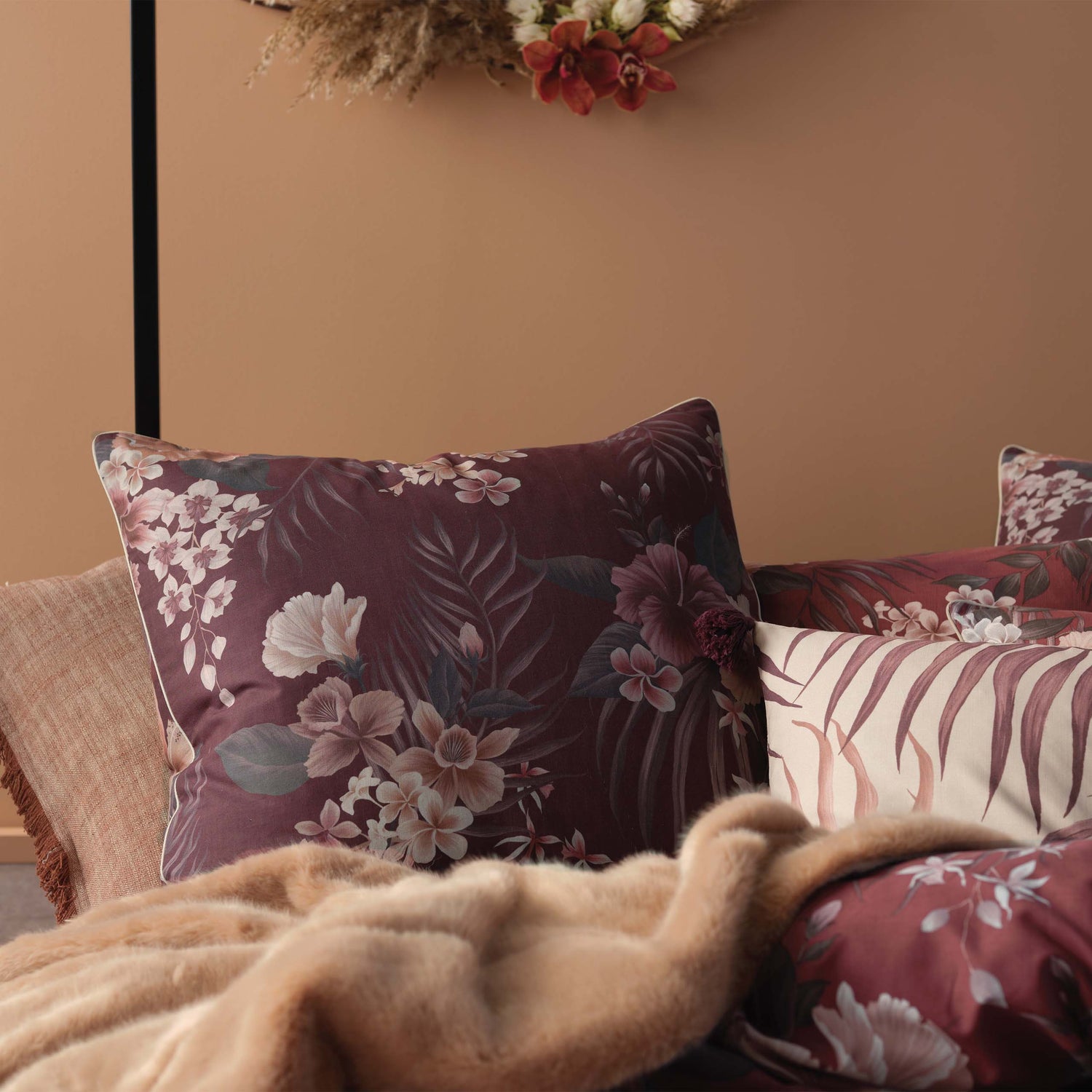 Linen House Taira Floral Continental Pillowcase Multi