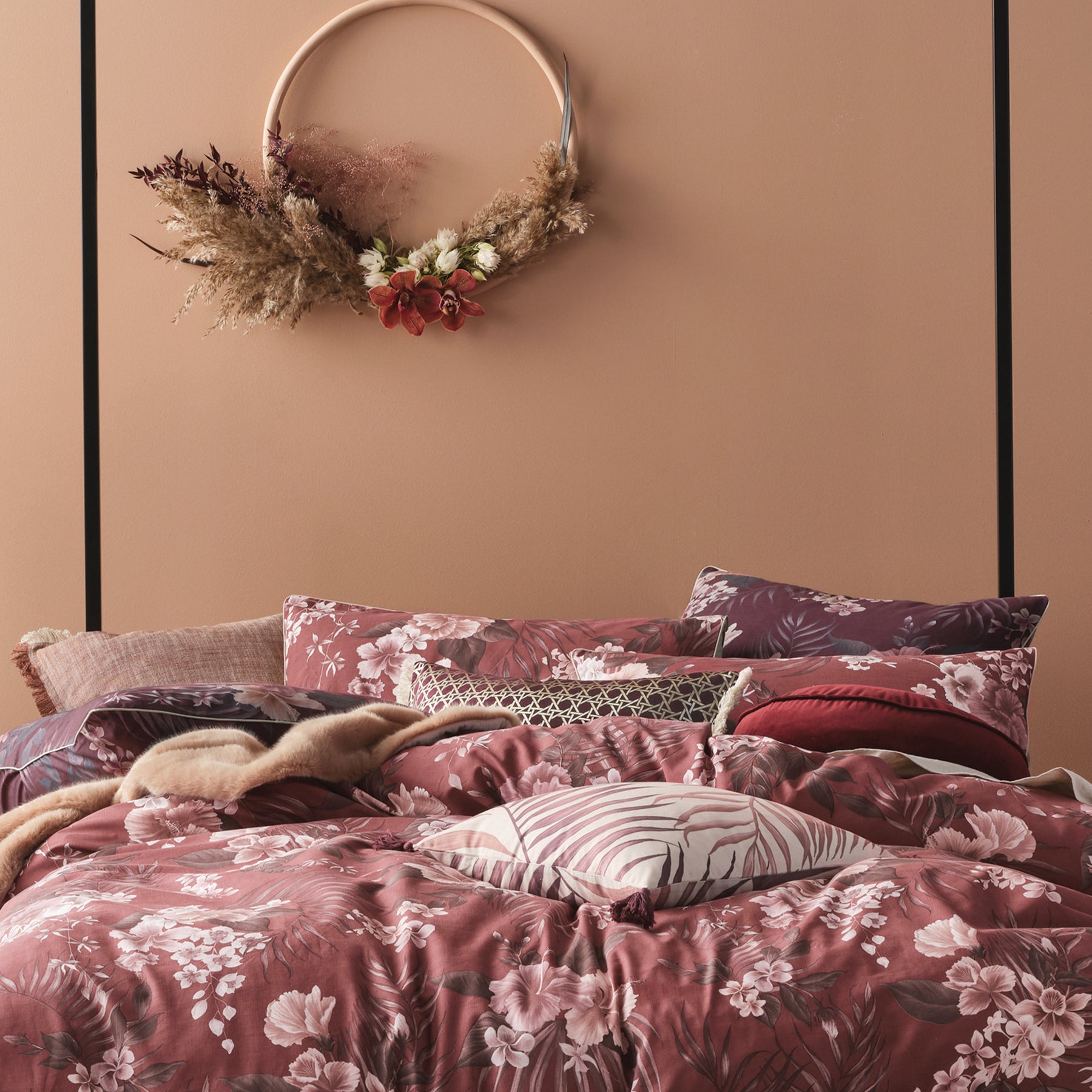 Linen House Taira Floral Housewife Pair of Pillowcases Multi