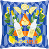 Limoncello Abstract Outdoor Filled Cushion 43cm x 43cm Blue