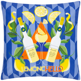 Limoncello Abstract Outdoor Filled Cushion 43cm x 43cm Blue
